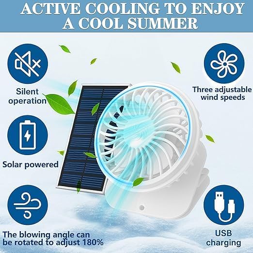Outdoor visor Hat with Solar Fan Solar powered with USB Charging
