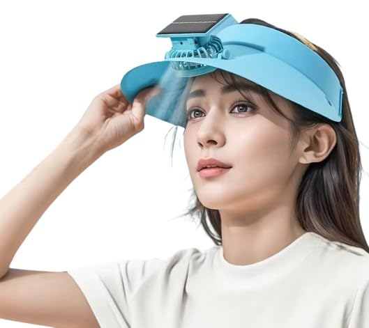 Outdoor visor Hat with Solar Fan Solar powered with USB Charging
