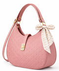Elegant Moon Bag with Golden Accents and Stylish Scarf – The Ultimate Fashion Accessory