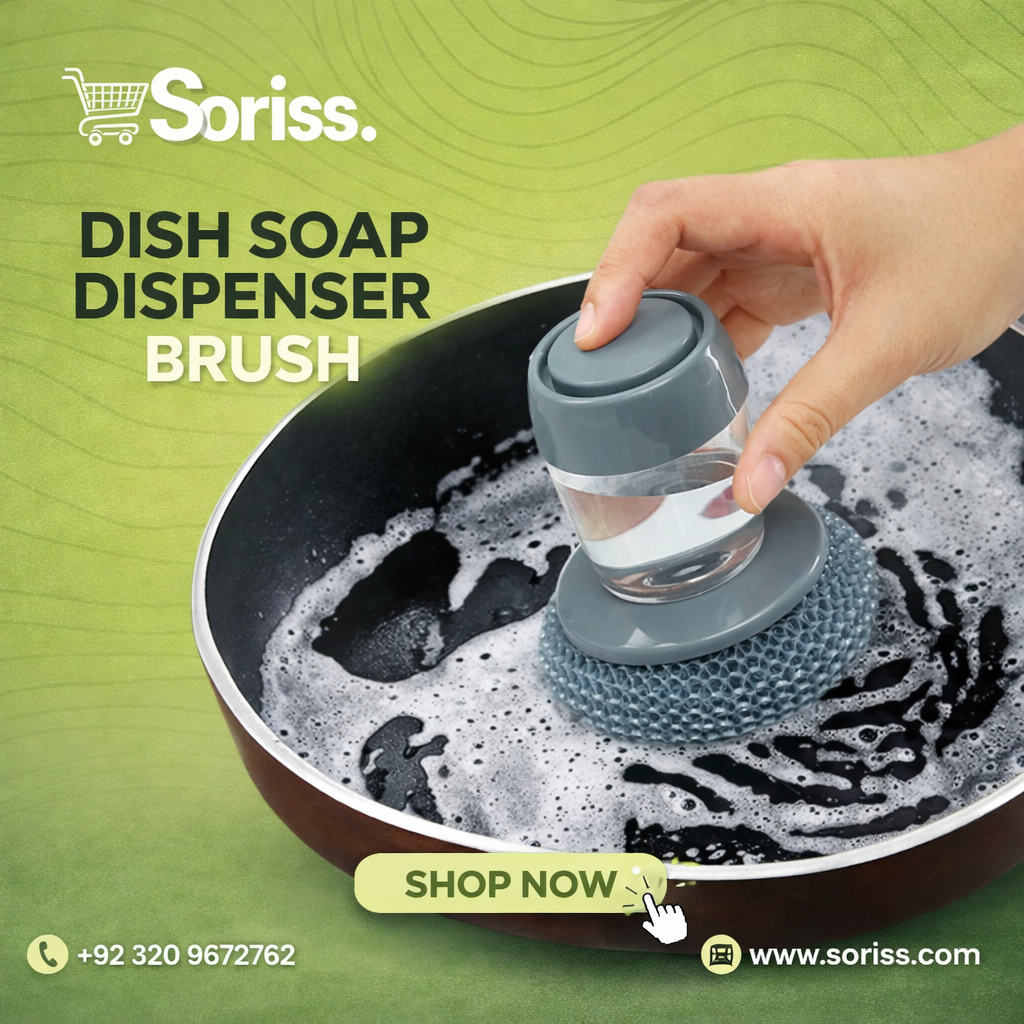 Kitchen Cleaning Dish Brush & scrubber with Soap Dispenser