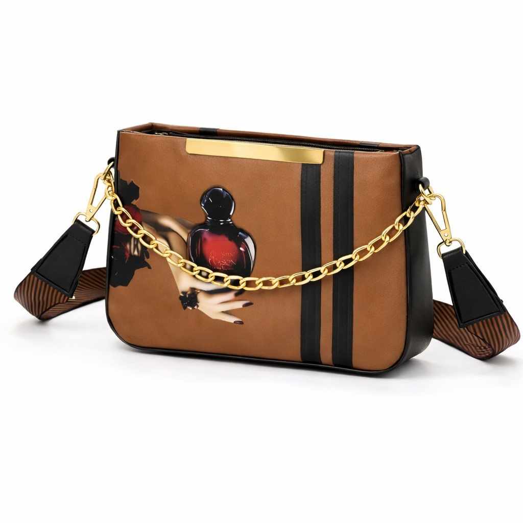 Poison Print Trendy Canvas Cross Body Bag